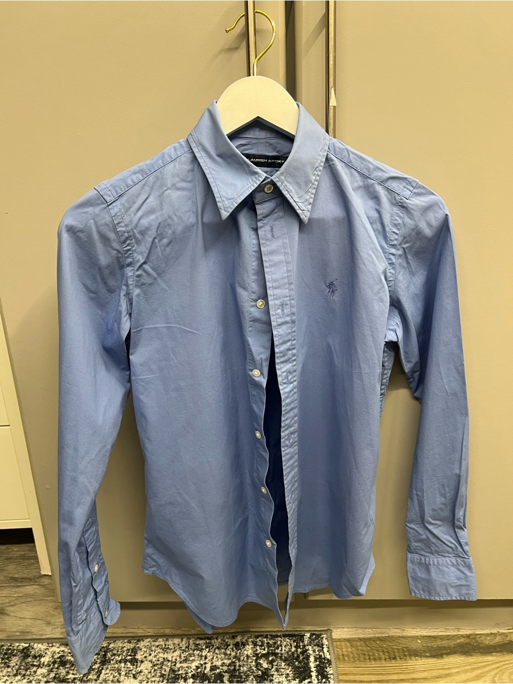 Women’s Light Blue Button-Down Dress Shirt